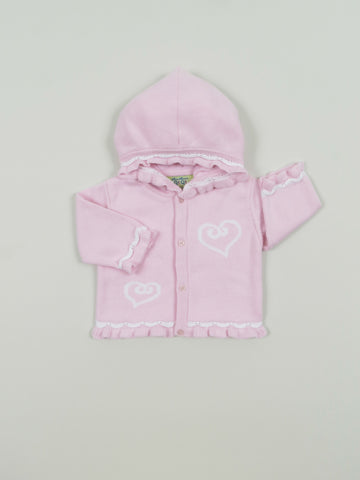 QT Candy Hearts Knit Hooded Cardigan by Kissy Kissy