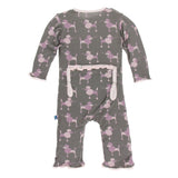 Cobblestone Poodle Muffin Ruffle Coverall by KicKee Pants