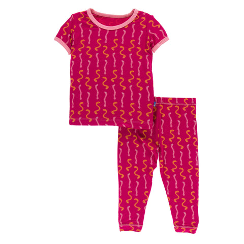 Rhododendron Worms Short Sleeve Pajama Set - KicKee Pants