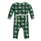 Topiary Tuscan Sheep Classic Ruffle Coverall with Snaps - KicKee Pants
