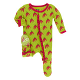 Meadow Chili Peppers Classic Ruffle Footie with Snaps - KicKee Pants