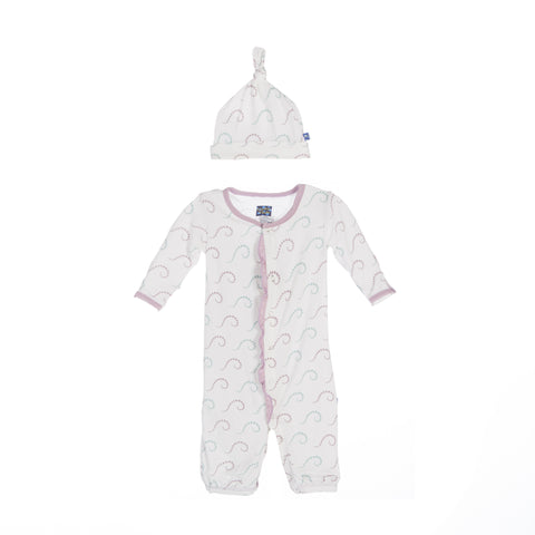 Natural Tide Ruffle Layette Converter Gown and Hat Set - KicKee Pants
