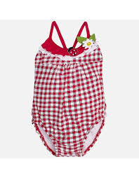 Red Gingham Swimsuit by Mayoral