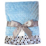 Blue Mod Dot Satin Receiving Blanket by Swankie Blankie